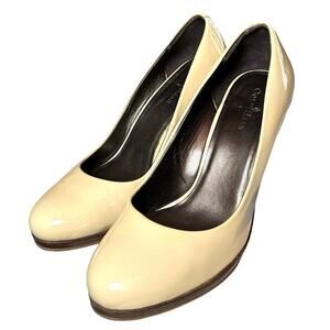 Cole Haan Women’s Tali Luxe Patent Leather Wedge Pumps Nude Size 7B
